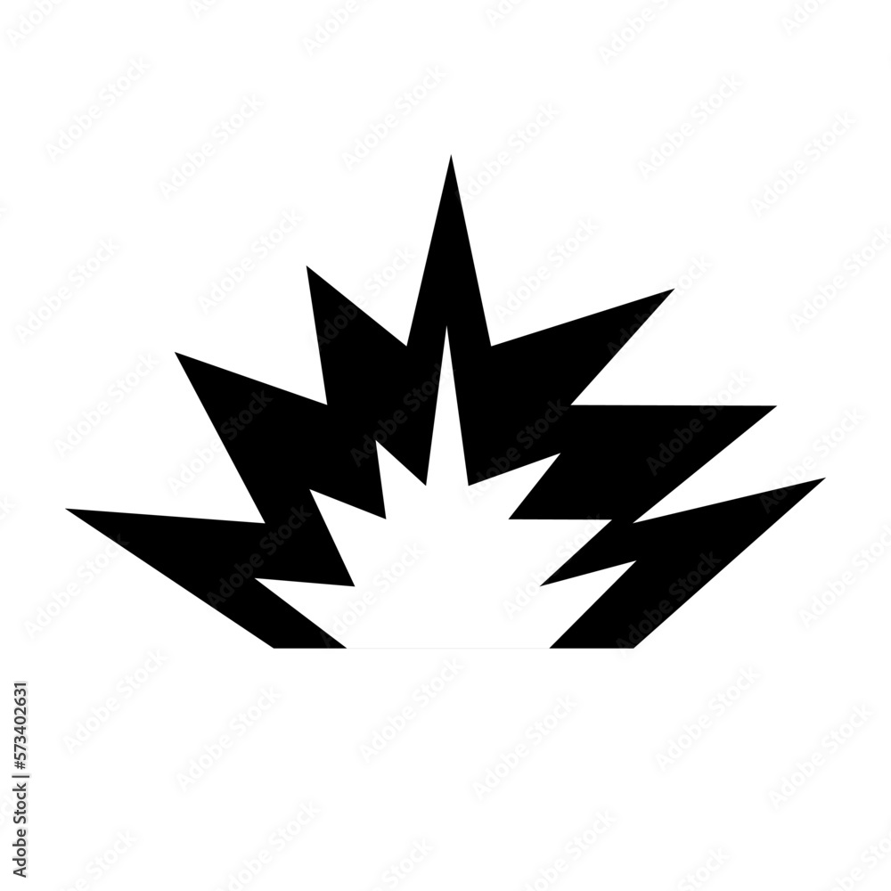 Bombing silhouette icon. Shockwave. Vector. Bombing silhouette icon. Shockwave. Vector.