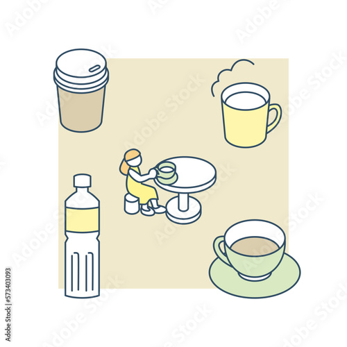 カフェでゆっくり飲み物を飲む。プライベートな空間