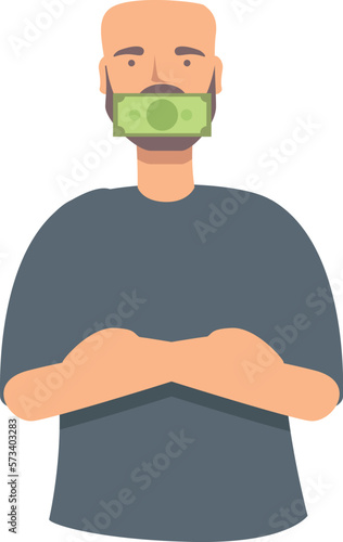Extortion lobbyist icon cartoon vector. Business money. Pr corruption