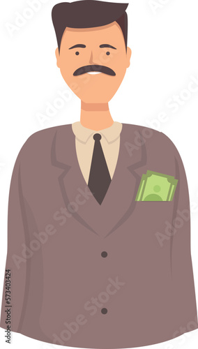 Campaign lobbyist icon cartoon vector. Business money. Smoking vote