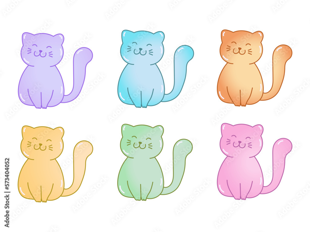 jelly cats collection, colorful jelly cats candies set jelly cats collection, colorful jelly cats candies set