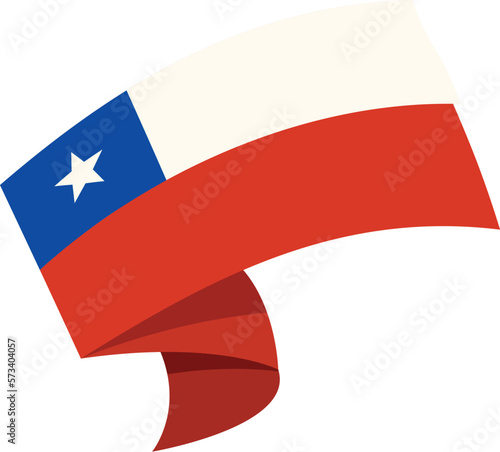 Creative chile flag icon cartoon vector. Travel culture. Card island