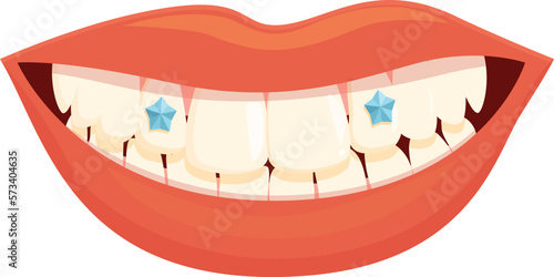 Care tooth gem icon cartoon vector. Dental health. Clean dent