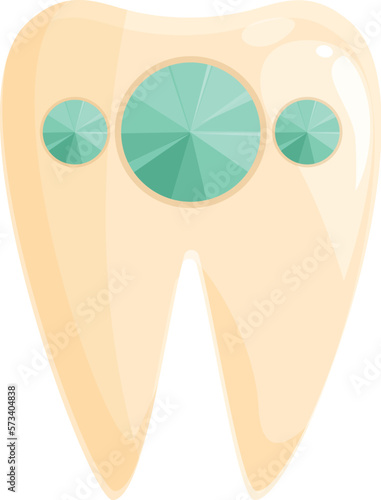 Smile tooth gem icon cartoon vector. Dental care. Clean woman