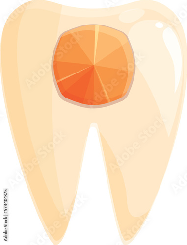 Clean tooth gem icon cartoon vector. Dental care. Crystal female
