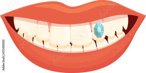Oral gem icon cartoon vector. Dental care. Crystal implant