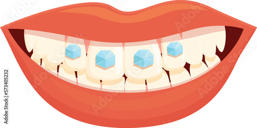 Doctor clean smile icon cartoon vector. Tooth gem. Dentist woman