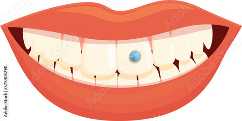 Woman smile icon cartoon vector. Tooth gem. Care dent