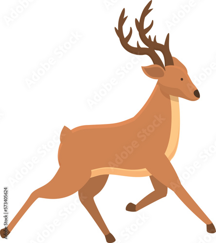 Running stag icon cartoon vector. Deer animal. Animal forest