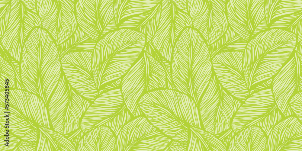 Leaves illustration background. Seamless pattern.Vector. 葉っぱのイラストパターン
