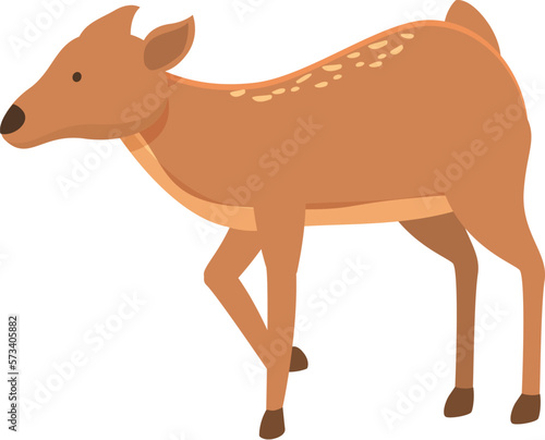 Nature doe icon cartoon vector. Forest animal. Fawn tail