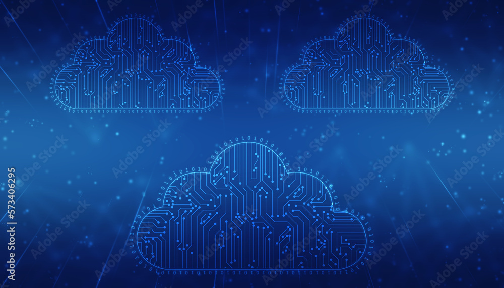 2d illustration of Cloud computing, Digital Cloud computing Concept background. Cyber technology, internet data storage, database and data server concept 2d illustration of Cloud computing, Digital Cloud computing Concept background. Cyber technology, internet data storage, database and data server concept