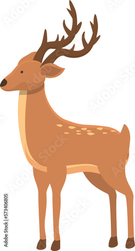 Cute wild deer icon cartoon vector. Forest animal. Zoo profile