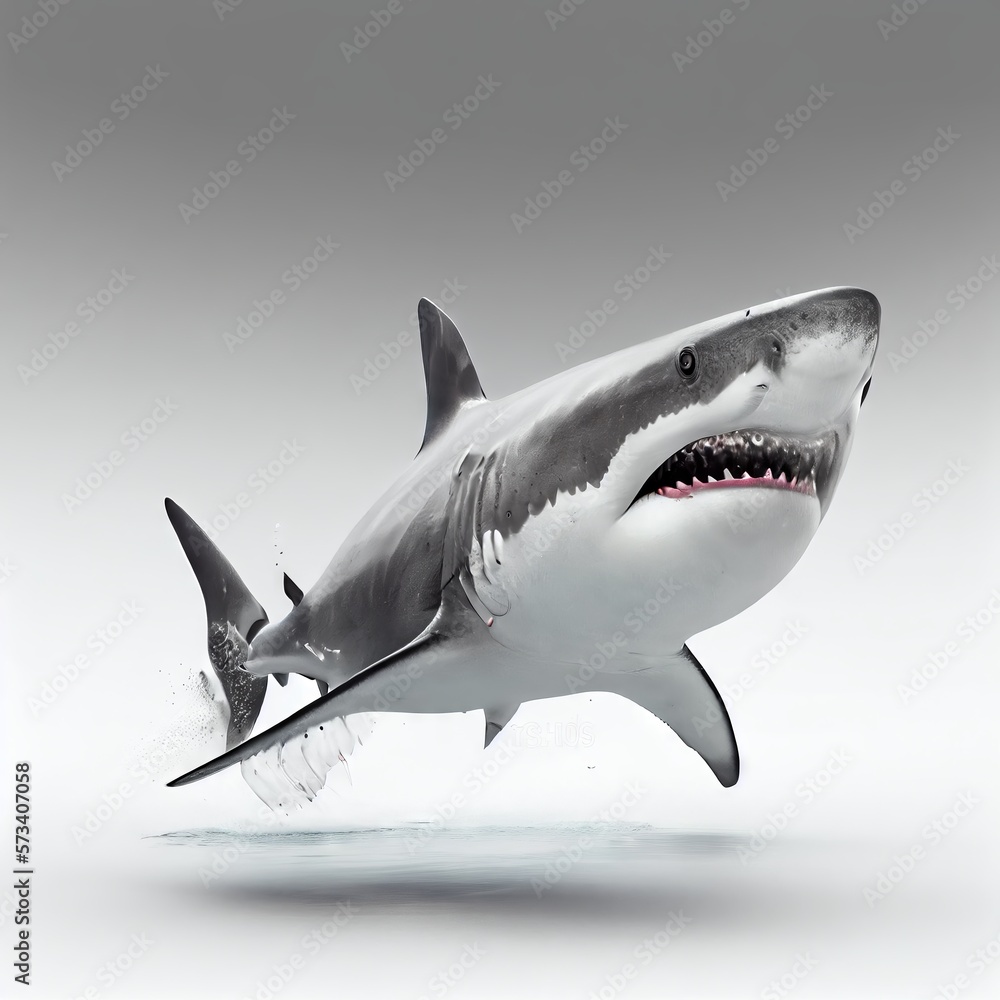 Great White Shark Jumping Out Of Water Wallpaper