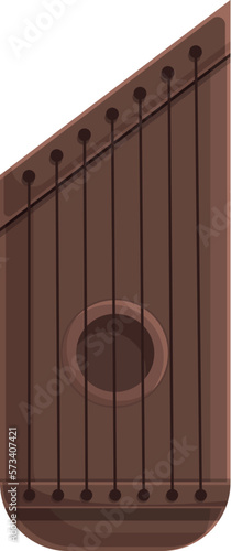 Kantele instrument icon cartoon vector. Gusli music. Guitar wooden