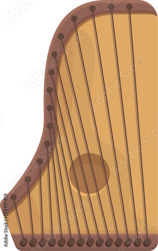 Gusli instrument icon cartoon vector. Music kannel. Guitar wood photo