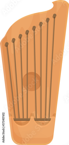 Traditional kantele icon cartoon vector. Music gusli. String folk