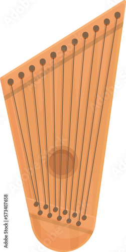 Traditional gusli icon cartoon vector. Finland music. Chord harp