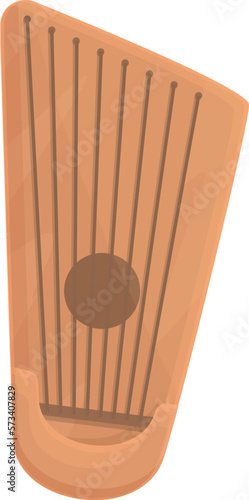 Classic gusli icon cartoon vector. Retro music. Chord instrument