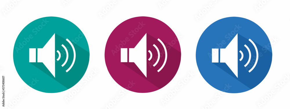 Icon for sound volume vector illustration in flat. Icon for sound volume vector illustration in flat.