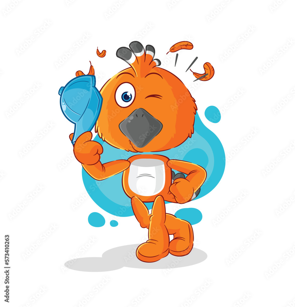 Naklejka premium hudhud bird young boy character cartoon