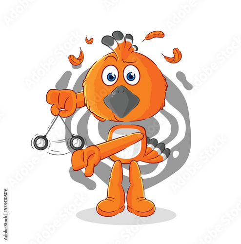 hudhud bird hypnotizing cartoon. cartoon mascot vector