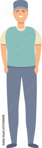 Smile trucker icon cartoon vector. Driver man. Worker delivery