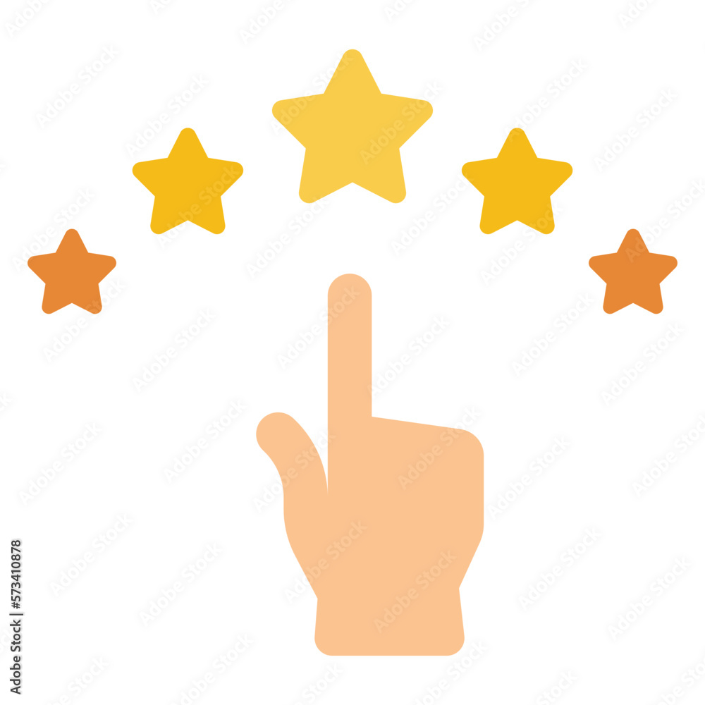 give five star rating flat icon give five star rating flat icon