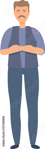 Trucker mustache icon cartoon vector. Driver man. Male design