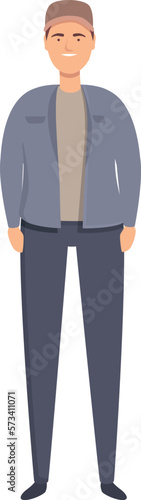 Smiling trucker man icon cartoon vector. Driver worker. Cargo professional