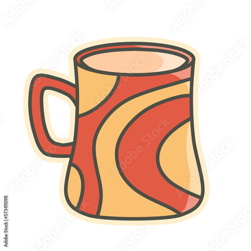 Mug illustration design element for camping and outdoor activities