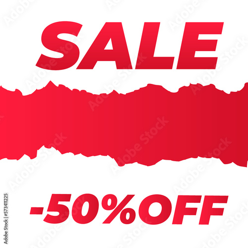 Sale banner Sale 50% off Vector illustration on a white background