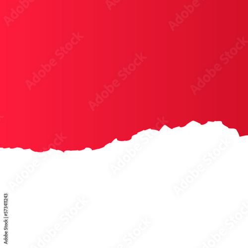 Tear a half sheet of red paper from the bottom paper design template vector