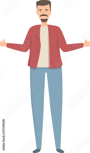 Thumb up trucker icon cartoon vector. Driver character. Worker delivery