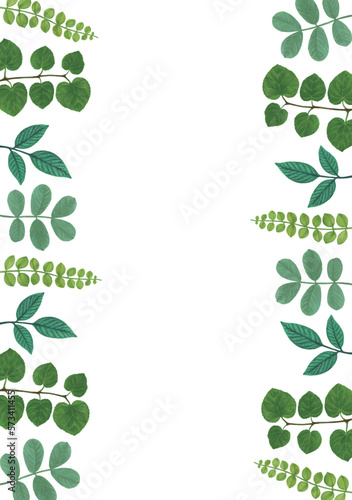 青葉のフレーム背景素材