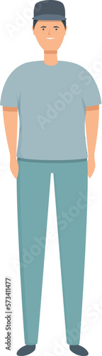 Smiling trucker icon cartoon vector. Driver cap. Truck man