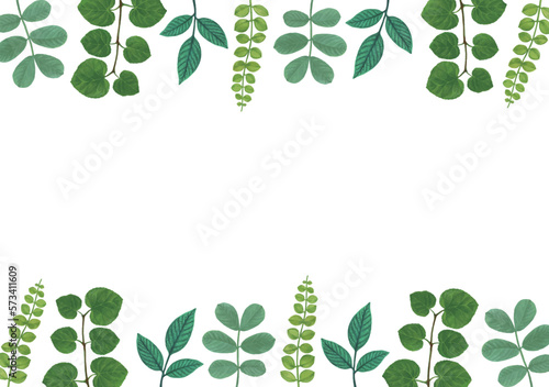 青葉のフレーム背景素材