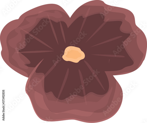 Brown flower icon cartoon vector. Floral spring. Corner violet