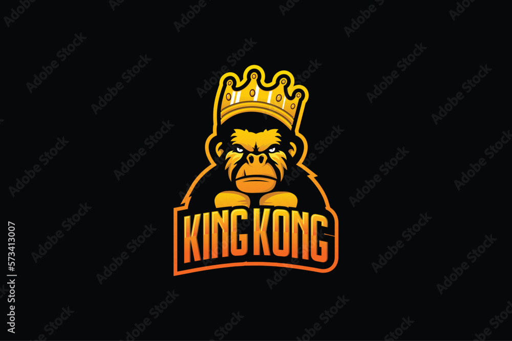 logo template kingkong, kingkong vector illustration on isolated background.