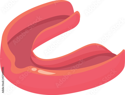 Red mouthguard icon cartoon vector. Boxing equipment. Teeth protect