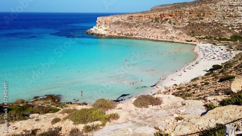 crrystal sea and amazing beach Island of Rabbits Beach Lampedusa Italy photo