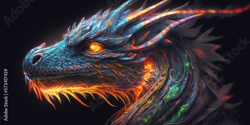 dragon colored illustration