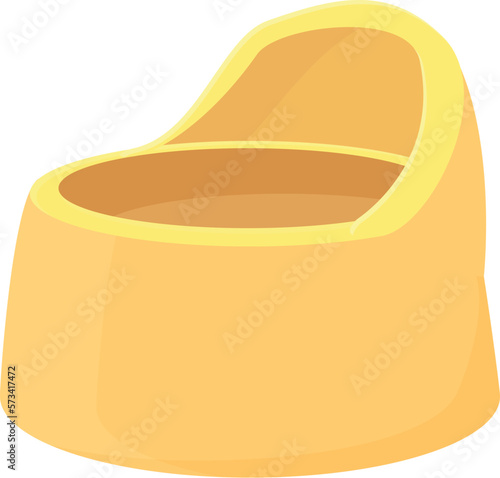 Yellow potty icon cartoon vector. Baby toilet. Lavatory pot