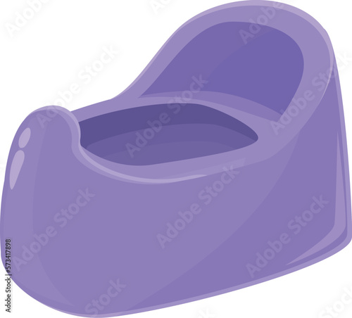 Violet potty icon cartoon vector. Cute bowl. Plastic pot