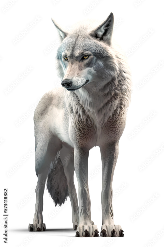 Fototapeta premium Wolf, isolated background. Generative Ai