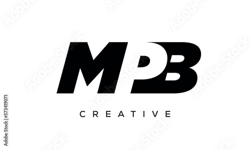 MPB letters negative space logo design. creative typography monogram vector