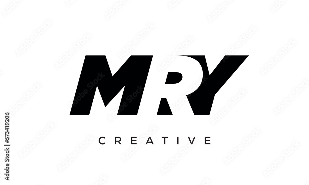 MRY letters negative space logo design. creative typography monogram vector
