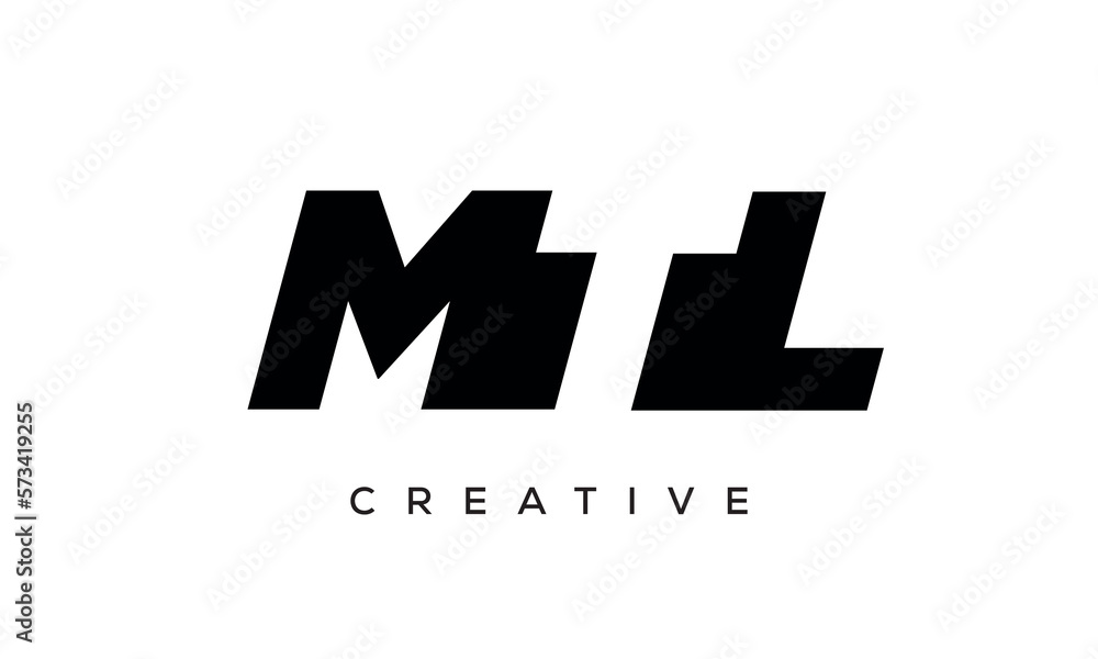 MTL letters negative space logo design. creative typography monogram vector