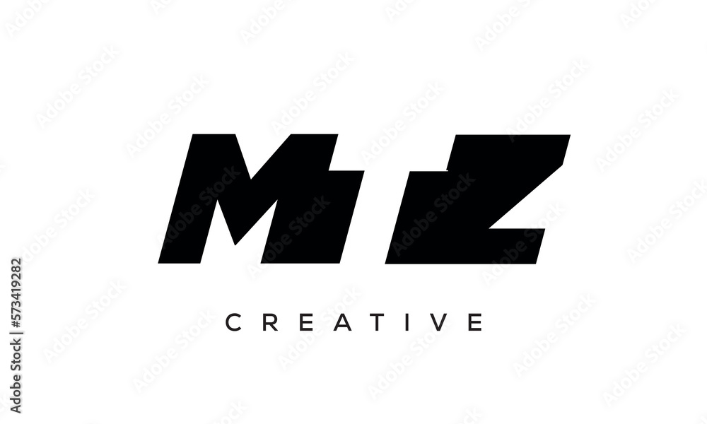 MTZ letters negative space logo design. creative typography monogram vector