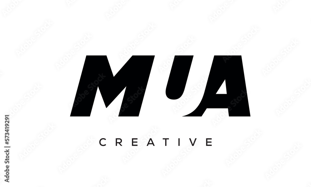 MUA letters negative space logo design. creative typography monogram vector MUA letters negative space logo design. creative typography monogram vector